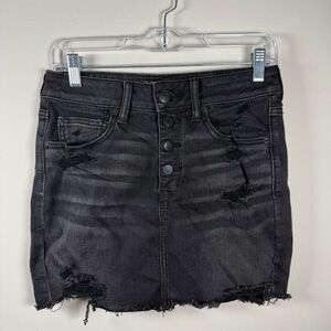 American Eagle Outfitters Charcoal Black Denim Mini Skirt